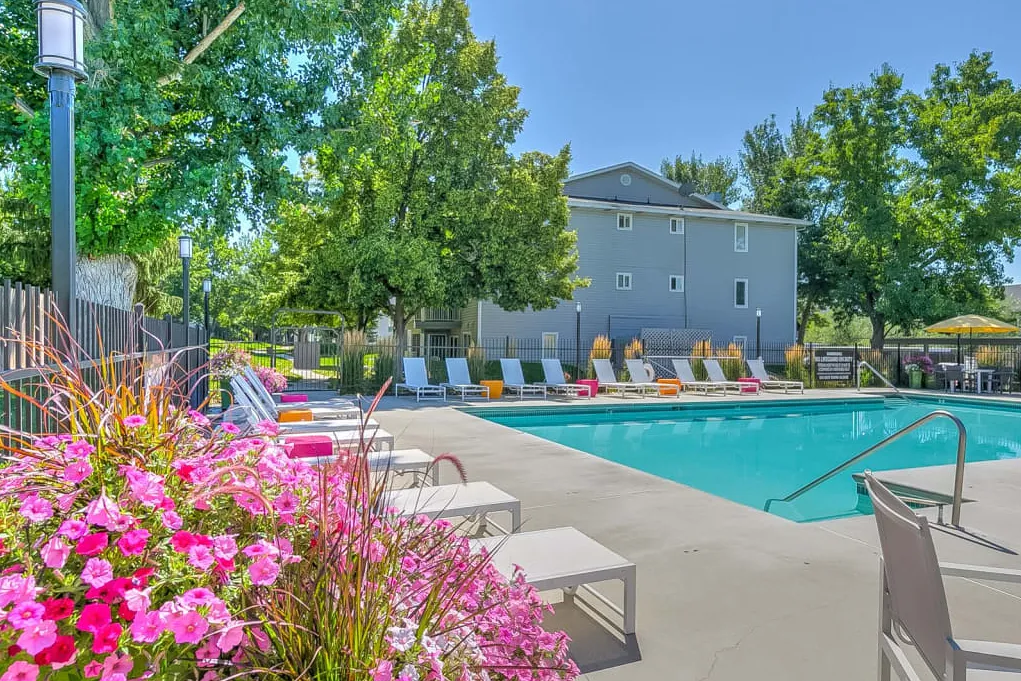 Pool courtyard of the Boise multifamily property